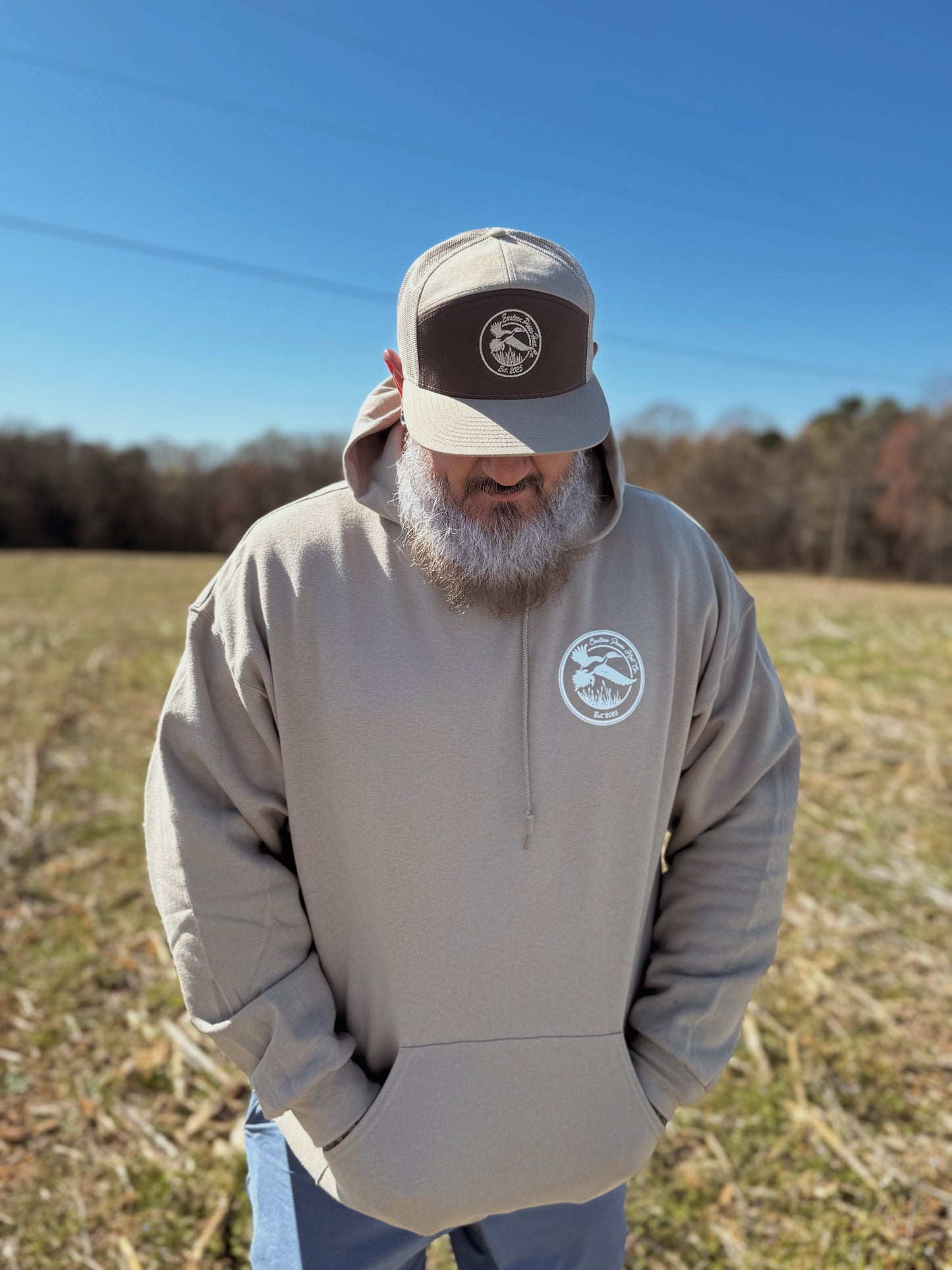 Hoodie tan/white